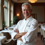 Chef français élégant dans un restaurant de luxe
