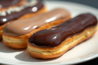 Gamme d'eclairs chocolatés aux glaçages brillants