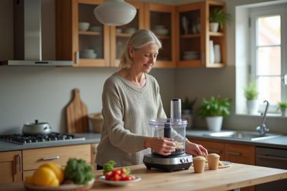 Femme d'âge moyen préparant des ingrédients en cuisine