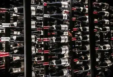 wine bottle on shelf lot